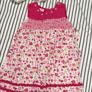 Pink Floral Sleeveless Dress